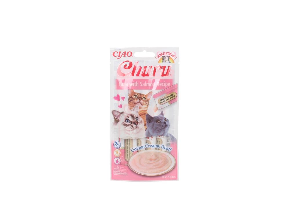 INABA CAT CHURU TUNA WITH SALMON RECIPE 4X14G EU106