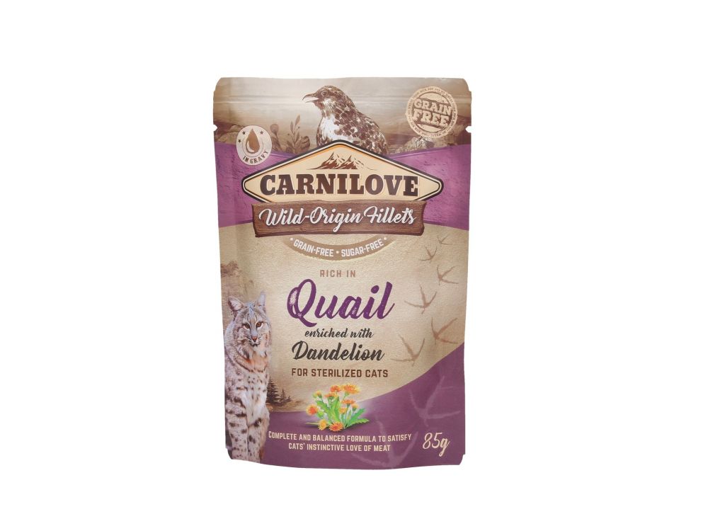 CARNILOVE KOT SASZETKA QUAIL&DENDELION STERILIZED 85G