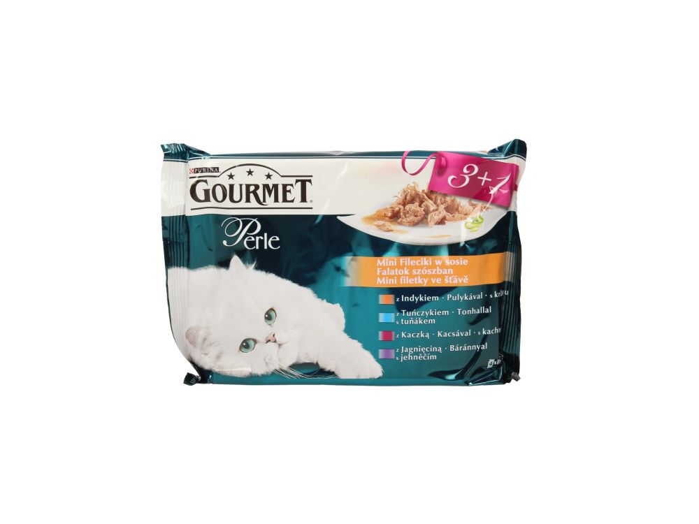 GOURMET PERLE SASZETKA 4X85G INDYK/KACZKA/TUŃCZYK/JAGNIĘCINA 12486374