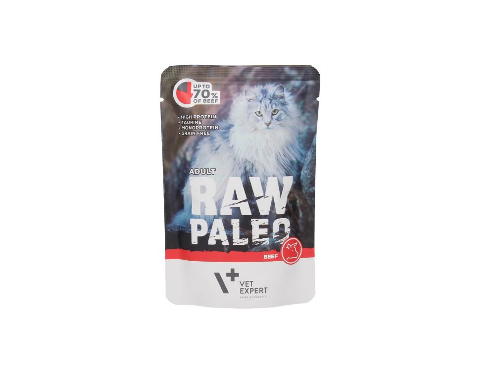 4T RAW PALEO CAT 100G ADULT BEEF MEAT SASZETKA