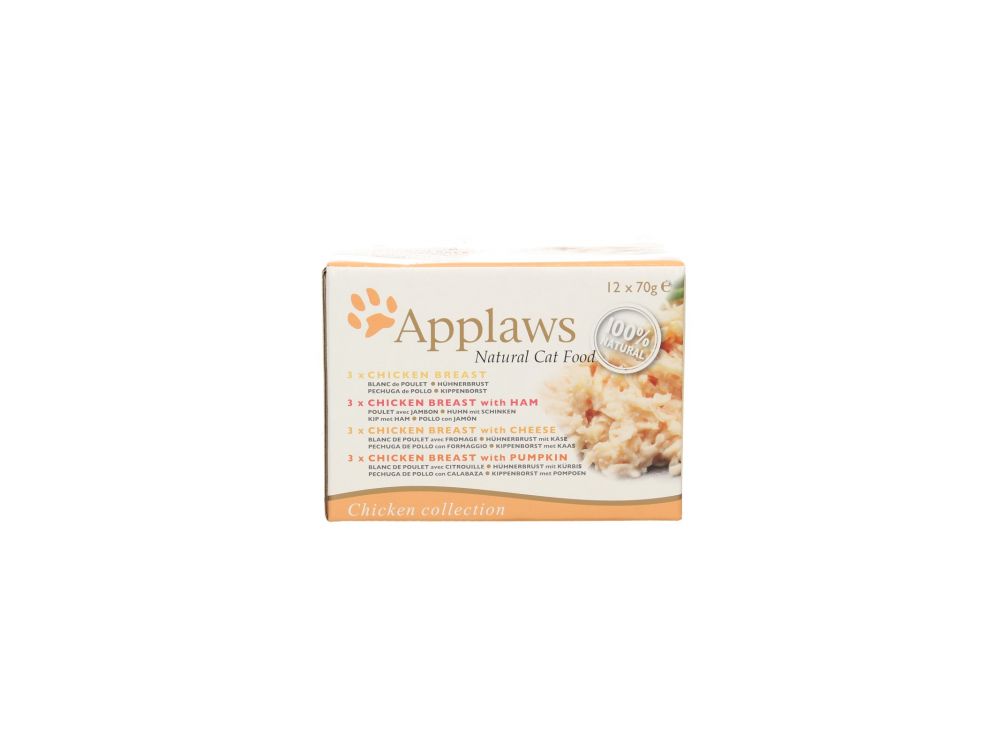 APPLAWS MULTIPACK PUSZKI DLA KOTA CHICKEN DELUXE (KURCZAK MIX) 12X70G