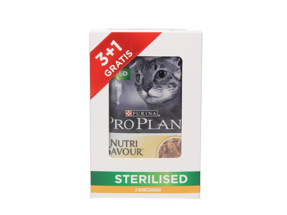 PRO PLAN CAT SASZETKA STERILISED KURCZAK W SOSIE 85G 3 + 1 GRATIS 12489822