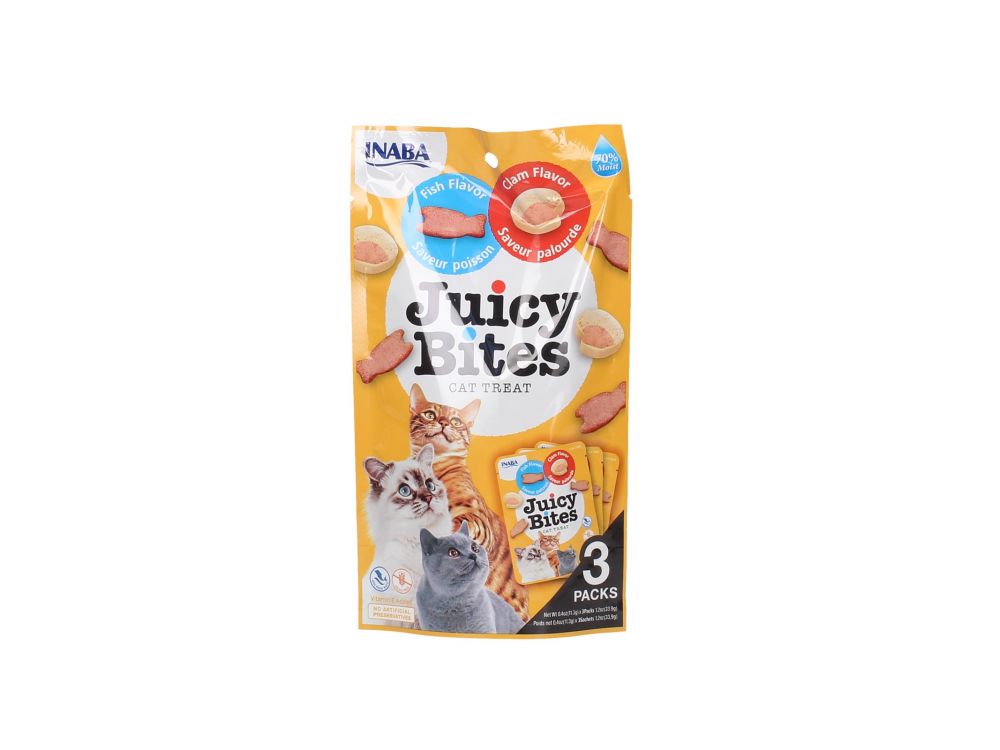 INABA CAT JUICY BITES FISH/CLAM FLAVOUR 3X11,3G EU702