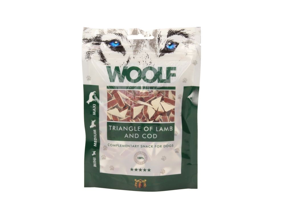 WOOLF PRZYSMAK LAMB AND COD TRIANGLE 100G