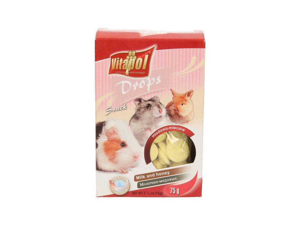 VITAPOL DROPSY DLA GRYZONI MLECZNO-MIODOWE 75G 1035