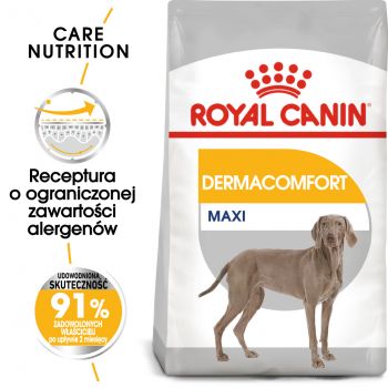 ROYAL CANIN CCN MAXI DERMACOMFORT KARMA SUCHA DLA PSÓW DOROSŁYCH, RAS DUŻYCH, O WRAŻLIWEJ SKÓRZE, SKŁONNEJ DO PODRAŻNIEŃ 12 KG