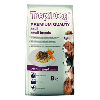 TROPIDOG PREMIUM ADULT SMALL BEEF&RICE 8 KG  57087