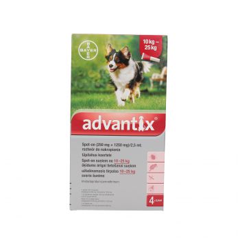 ADVANTIX SPOT-ON 4 X 2,5 ML (10-25 KG)  ROZTWÓR DO NAKRAPIANIA