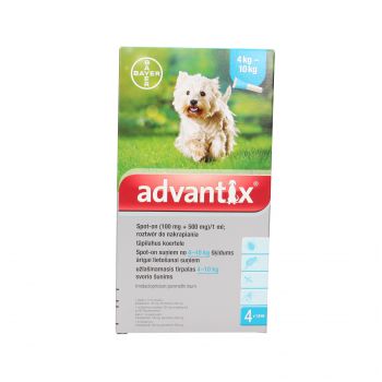 ADVANTIX SPOT-ON 4 X 1,0 ML (4-10 KG)  ROZTWÓR DO NAKRAPIANIA